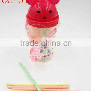 Halal CC straw candy in cartoon water bottle