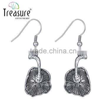 silver jewelry zinc alloy plant dangle silver earrings jewelry for women