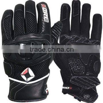 Full Black Color Racing Gloves / Leather Motorbike Gloves / Racing Motorbike Gloves