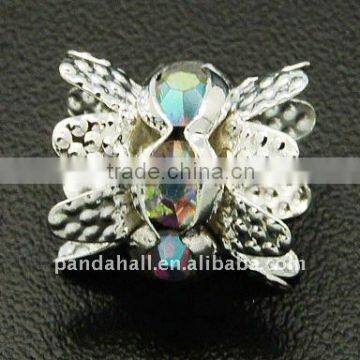 Brass Rhinestone Beads, Crystal Embellished(RB-Q025-9)