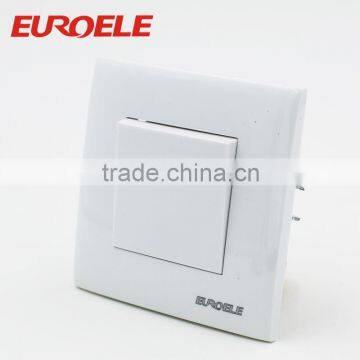 European Standard 86*86 type PC panel and frame Siliver contactor 1 Gang 1 Way wall switch