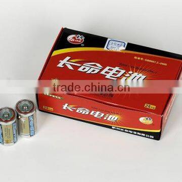 Zinc carbon R20C battery 1.5V D size