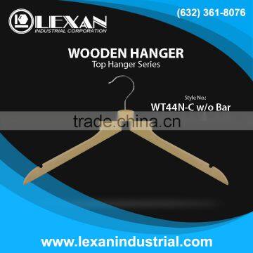 WT44N-C W/o Bar - 17" Wooden Hangers for Tops, Shirt, Blouse, Jacket, Blazer, Coat (Philippines)