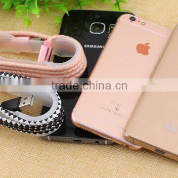 High Speed Leather Braided Cable Usb Data Cable