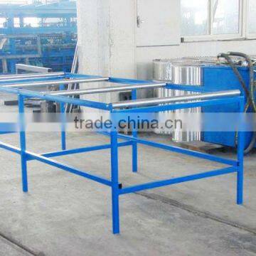 Glazed steel tile rack for roll forming machine