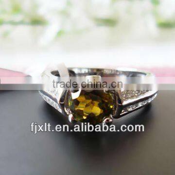 Newest Fashionable 925 Sterling Silver Yellow Tourmaline Ring