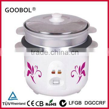 high quality cylinderical rice cooker with bastket steamer /spoon/measuring cup