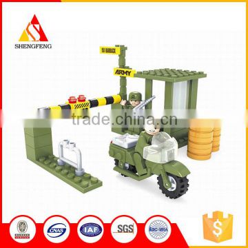 Intelligence army motorcycle militry series blocks building toy