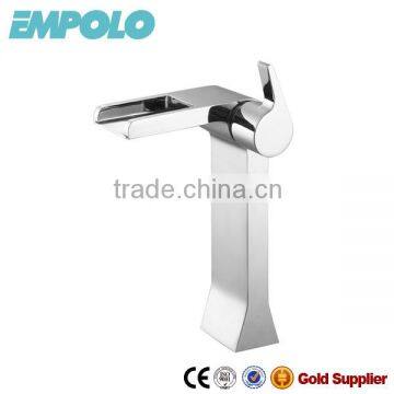 water fall faucet chrome brass ceramic cartridge bath sink high basin faucet mixer tap sanitary ware factory 85 1102