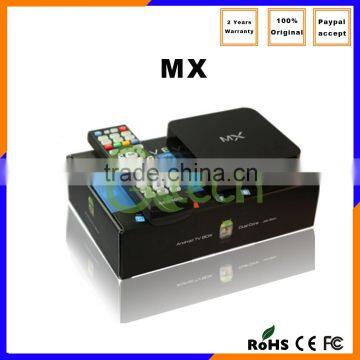 Hot Selling Amlogic 8726 mx tv Box a9 Dual Core Android Smart tv Box Paypal & Escrow Payment Accept Internet tv Set Top Box