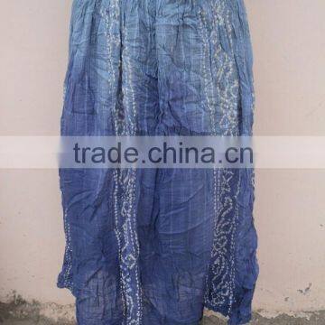 Tie & dye printed voile fabric girls casual skirts / Plain dyed pattern popular long skirts