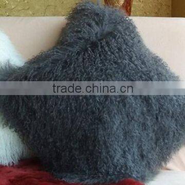 colorful custom made mongolian tibet lamb fur pillow