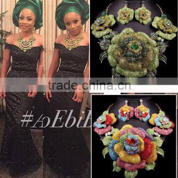 2016 big flower bridal wedding jewelry set/ african statement rhinestone jewelry set                        
                                                Quality Choice