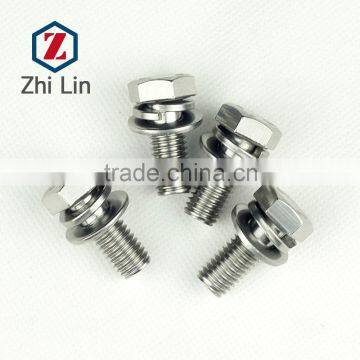 Stainless Steel Hexagon Bolts Flat Washers and Spring Screws Assemblies M12