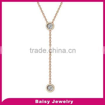 Best Selling Products stainless steel charm necklace with crystal
