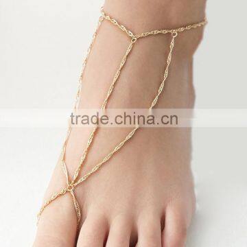 Wholesale hot selling women elegant gold chains anklet designs