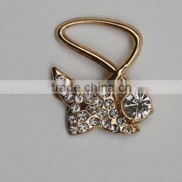 Luxury decorative rhinestone designer shoe clips with flower shape