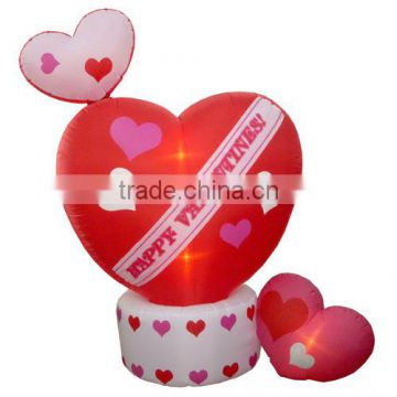 2.4m giant inflatable Valentine's heart with light inside inflatable rotating love wedding Inflatables can turn