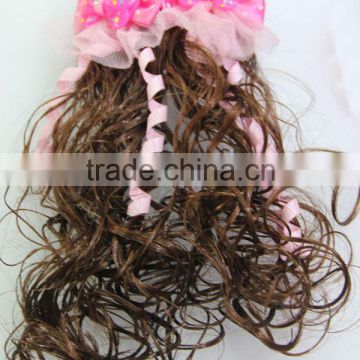 Candy Hair clips Wavy Ponytail Wigs for Baby