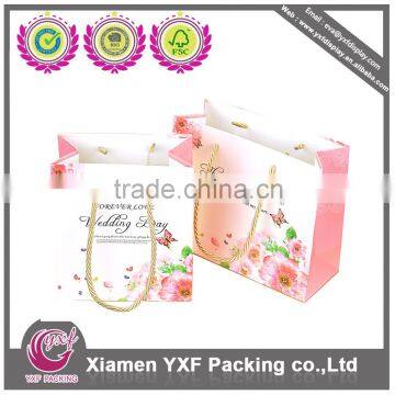 Pink wedding paper bag for gift