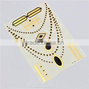 Adhesive Body Jewelry Golden Tattoo Sticker