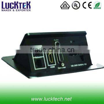 Multifunctional hidden pop up desktop socket