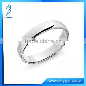 925 Silver Plated White Gold Classic Wedding Men's Ring