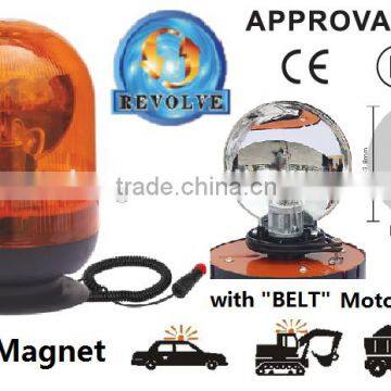 E-MARK Revolving Halogen H1 Warning Light, ECE MARK Rotating Halogen Warning Beacon(SR-BL-502RM-2) With Power Magnet and Socket
