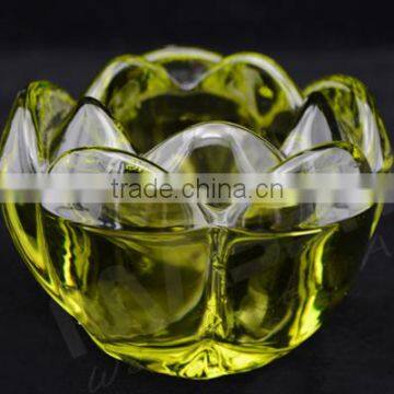 Wholesale Hot Sale Elegant Flower Shape Glass crystal Candle Holder With Different Picture Design,Glass Tealight Holder