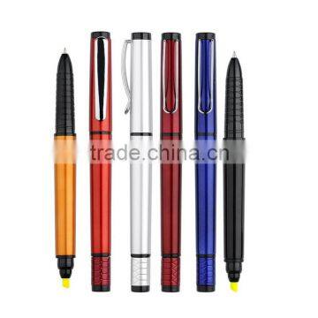 Plastic ballpen with highlighter as promotion