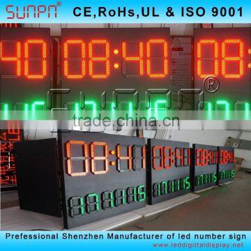 Denmark Large Scale Outdoor Led Clock /time /date /temperature Sign 4 Digits 7 Segment Led Large 2 Digits Led Countdown Timer photo-4