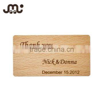 Special memorable beech wood wedding favor tag