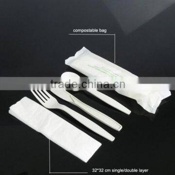 Corn starch biodegradable untensil set