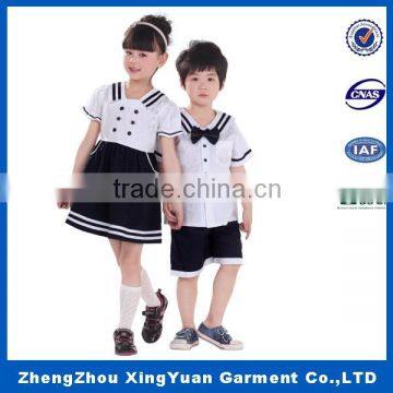 Boys wearing girls school uniform kid clothing set for Summer