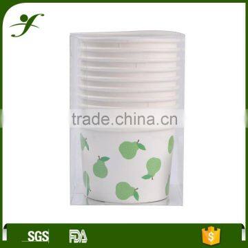 16oz Custom Design Single Wall Disposable Ice Cream Cup Paper Lid