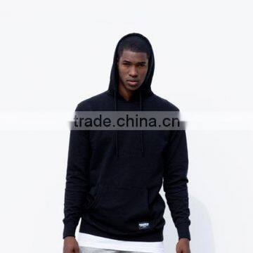 Pullovers 100% Cotton Oversized Black Silk-printing Logo on the Back High Quality Men Korean Hoodie photo-3