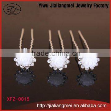 2015 Fashion Handmade Flower Crystal Rhinestone Making High quality handmade Hair Pin with 200pcs/box