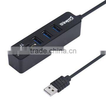 2 In1 Combo Super Speed USB 2.0 3 Port Splitter HUB+TF SD Card Reader LED Display Simple Type Up To 480Mbps For Windows For Mac photo-2