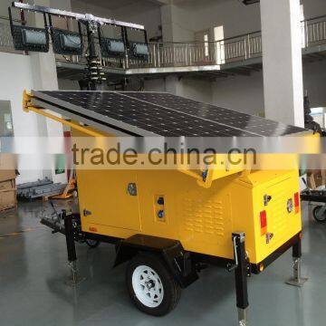 Manual Mast Diesel Generator Solar Panel Lighting Tower photo-2