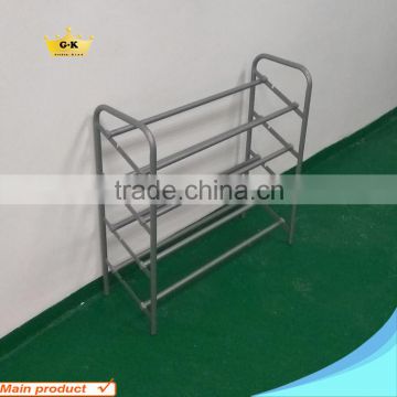 Grey Powder Coated 4 Tiers Shoe Rack With Grey Plastic Parts In Shenzhen Manufacturer