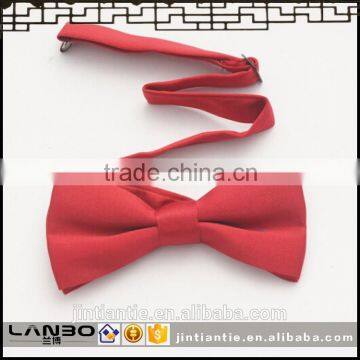 2016 hot sale solid red hand made polyester mens bow tie