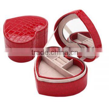 Professional Beauty Cosmetic Case Heart Shaped Makeup Case/Box PU Leather Box