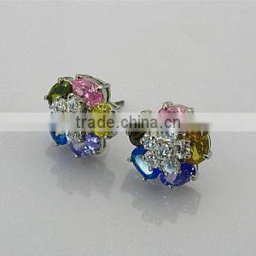 new design earrings multicolor zircons stud earrings