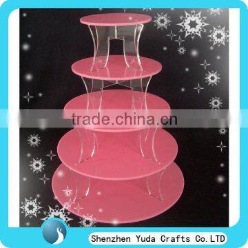 Custom 5 Tier Round Cupcake Wedding Cake Stands Clear Acrylic Wedding Cake Stands Cheap photo-2