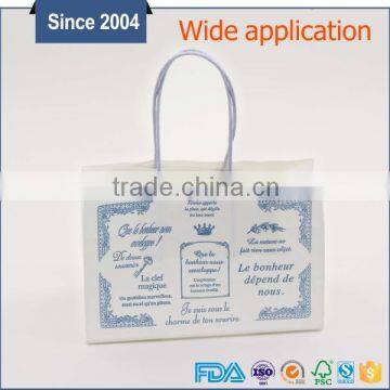 Custom Durable Flat Bottom White Shopping Paper Bag With Handle photo-2