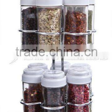 SINOGLASS 12 Pcs Glass Spice Jars Set With Stand