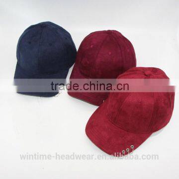 Colorful custom your own logo 6 panel suede baseball cap