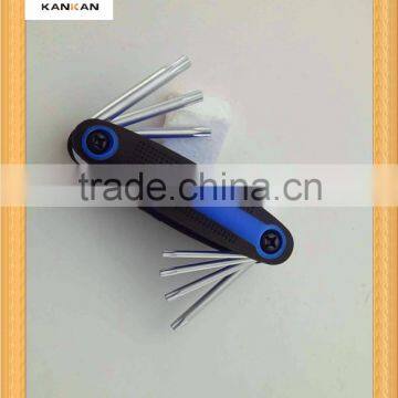 7Pcs Folding Torx Key Wrench Set With Rubber Grip