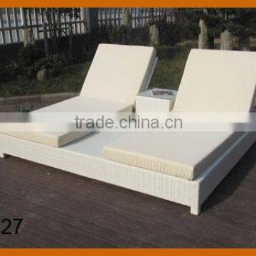 Garden Rattan Sun Lounge In Double