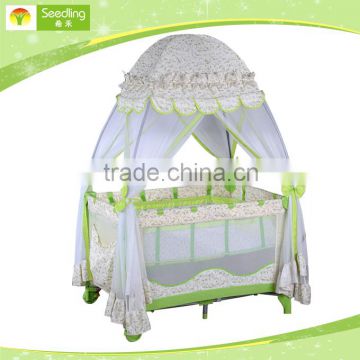 Luxury baby playpen with mosquito net, folding adjustable playpen, baby custom playpen